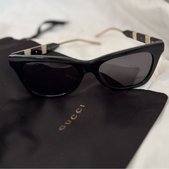 Gucci Black&Gold Mother of Pearl Sunglasses Retro main image 8